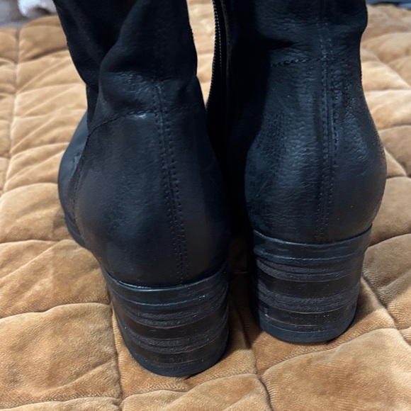 Miz Mooz Black Leather Combat Boots - Picture 3 of 4